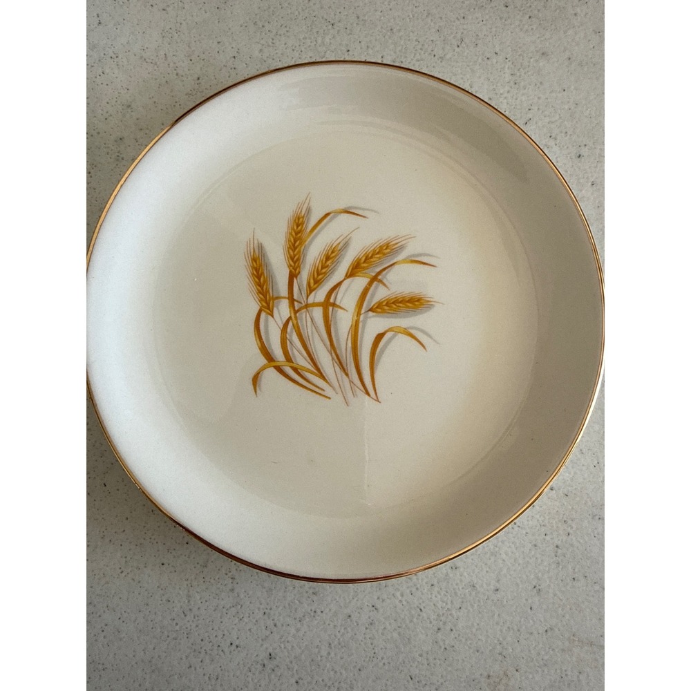 Golden Wheat Vintage 22K Gold Trim 6.25 inch Bread Side Plate Made in USA